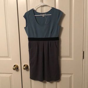Old Navy Blue Black and Gray Color Block Dress